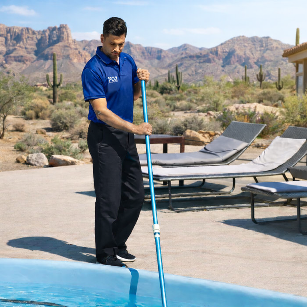 Pool maintenance in a desert oasis